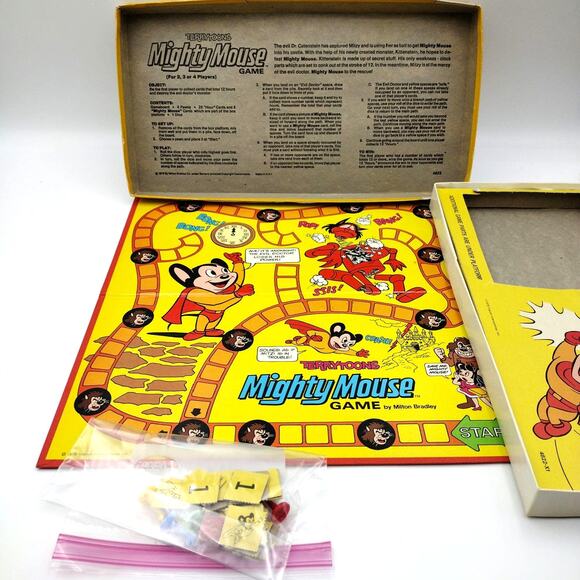 Vintage1978 Terrytoons Mighty Mouse Board Game Complete Milton Bradley 2-4 Play - Picture 4 of 6